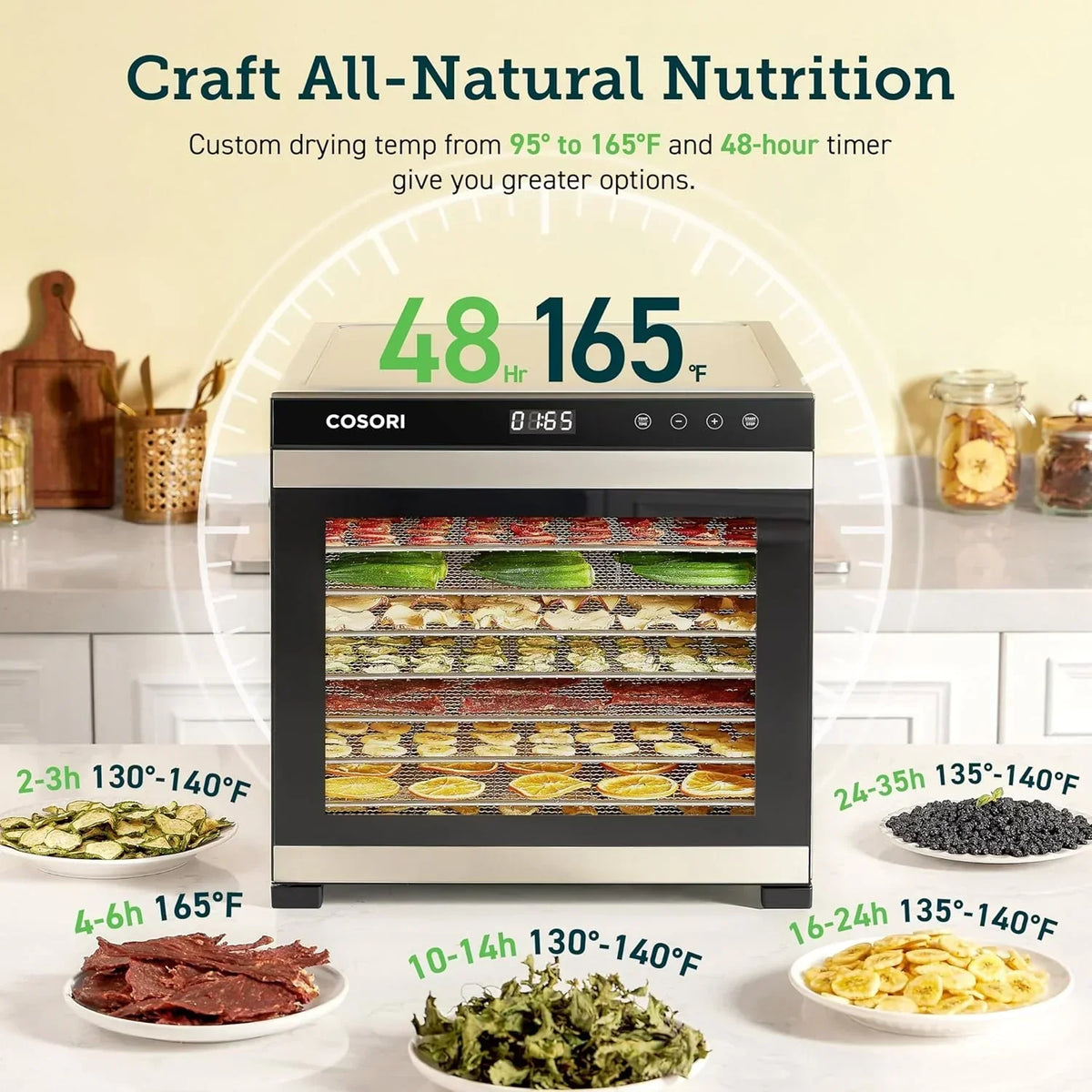 COSORI Food Dehydrator With 6.5 Inch Drying Space, 600W