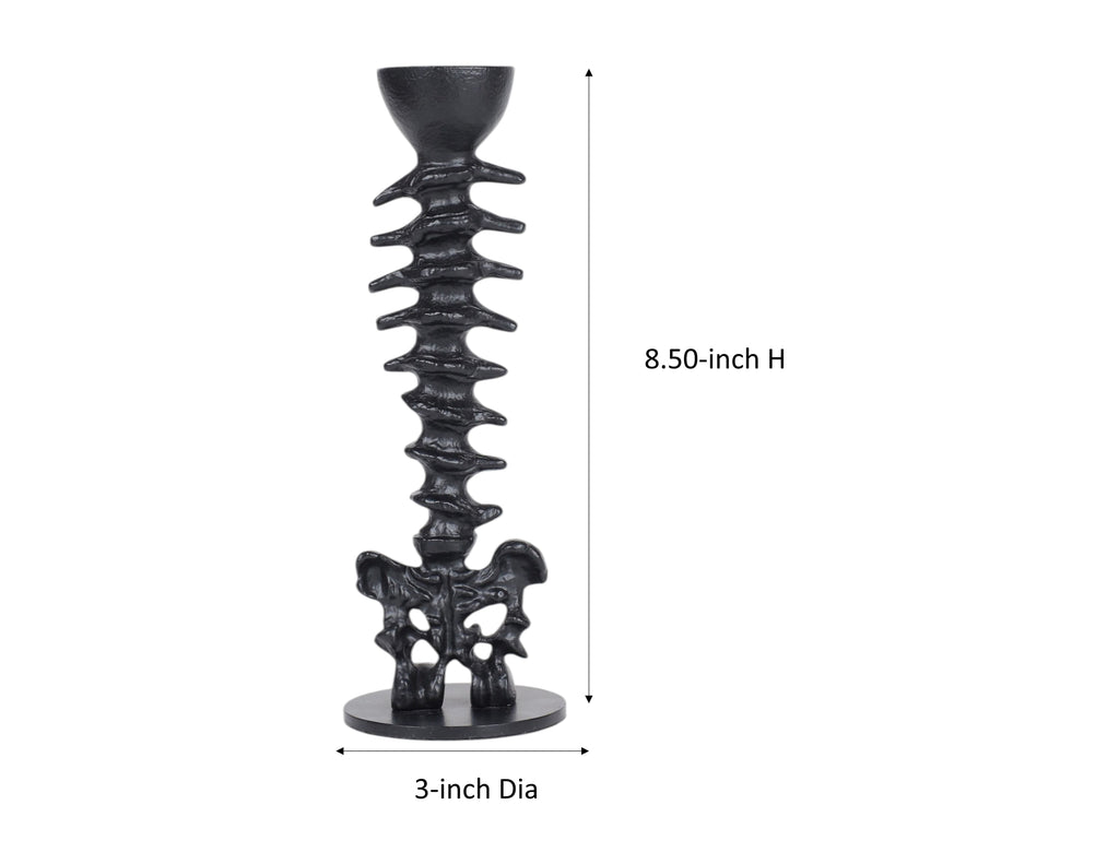 Metal Spine Candle Holder, Black, 8.6", Halloween by Way To Celebrate