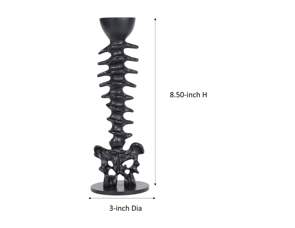 Metal Spine Candle Holder, Black, 8.6", Halloween by Way To Celebrate