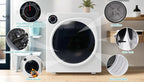 ZNESKPG Portable Compact Front Load Clothes Dryer 1.95 Cu. Ft., 830W, 5 Drying Modes, Stainless Steel Drum