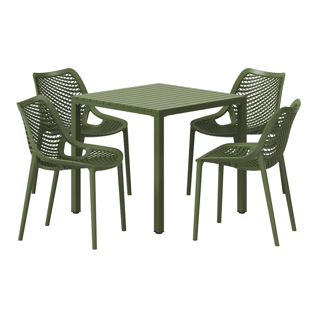 WestinTrends 5-Piece Outdoor Patio Dining Set, Olive Green - Playa