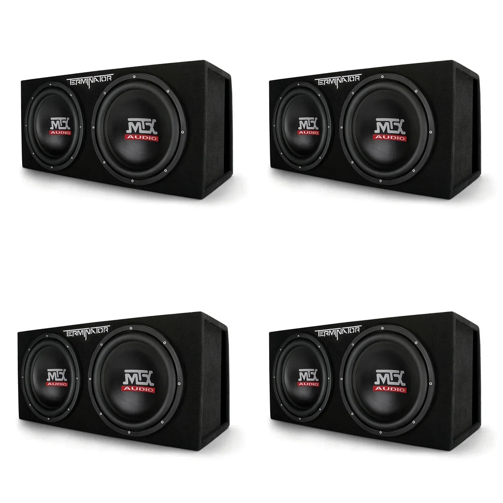 MTX Dual Loaded Subwoofer Enclosures, 12 Inch, 2000 Watt Max, 4 Pack - TNE212DV