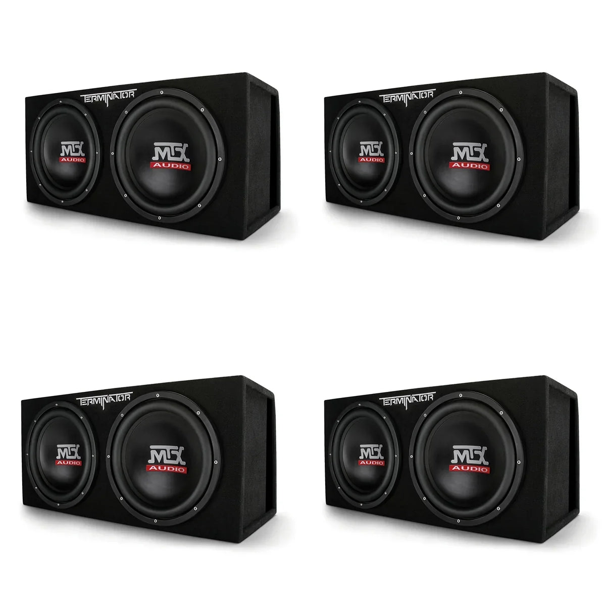 MTX Dual Loaded Subwoofer Enclosures, 12 Inch, 2000 Watt Max, 4 Pack - TNE212DV