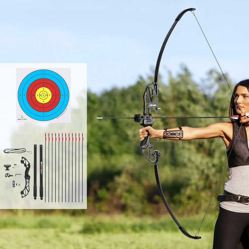 Everfit Recurve Bow And Arrow Set, 55lbs, 135cm, 12 Arrows