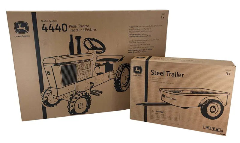 John Deere 4440 Pedal Tractor With Steel Trailer, Adjustable Seat - LP81017A, TBE15966