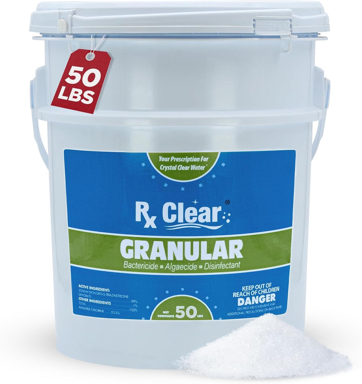 Rx Clear Granular Pool Chlorine, 50 lbs