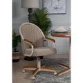Casual Dining Cushion Swivel-and-Tilt Rolling Caster Chair, 38 Inches H x 24 Inches W x 22 Inches D