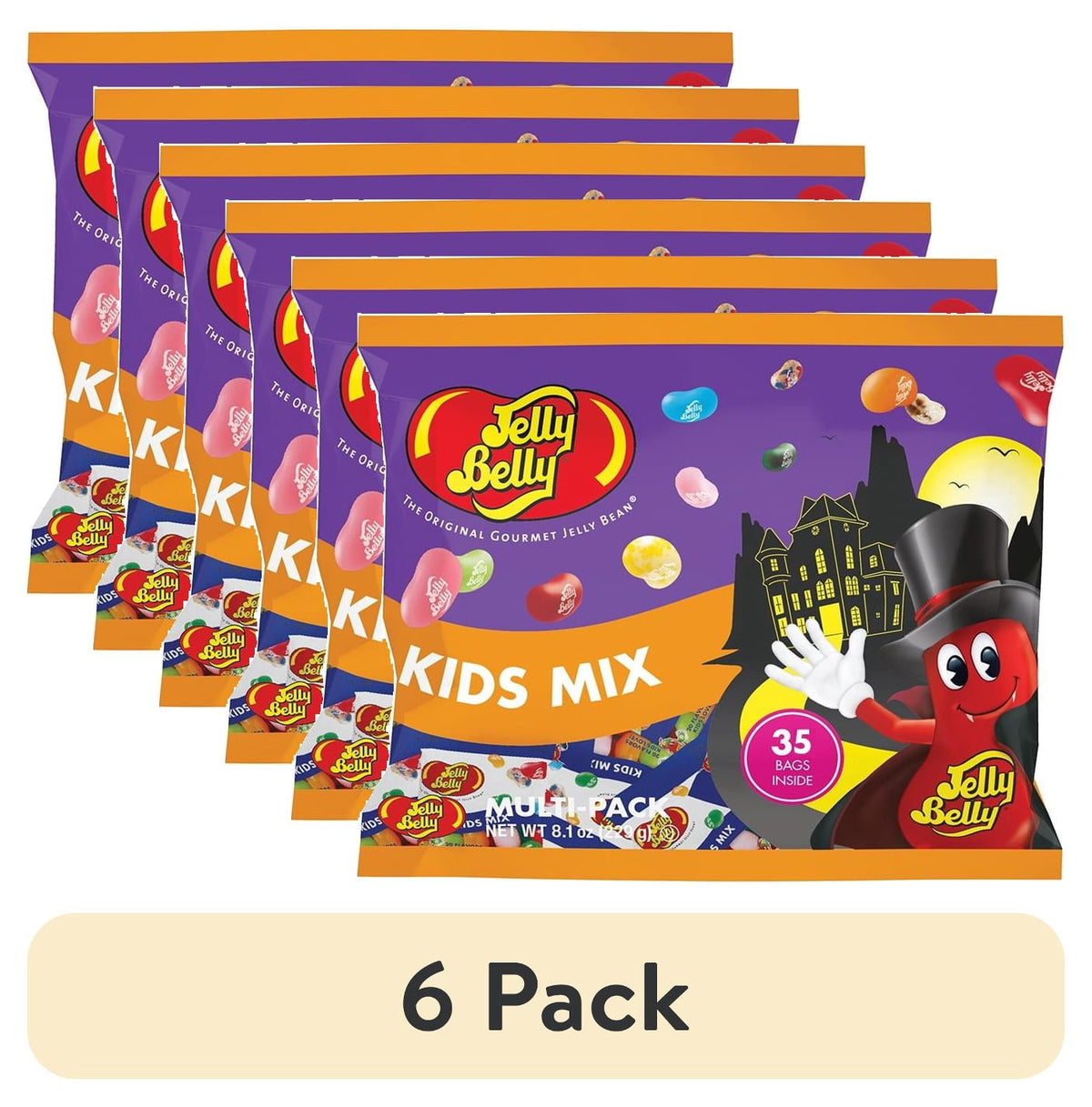 Jelly Belly Halloween Kids Mix 8.1 oz Fun Pack - 35-Count Pack of .35 oz Bags