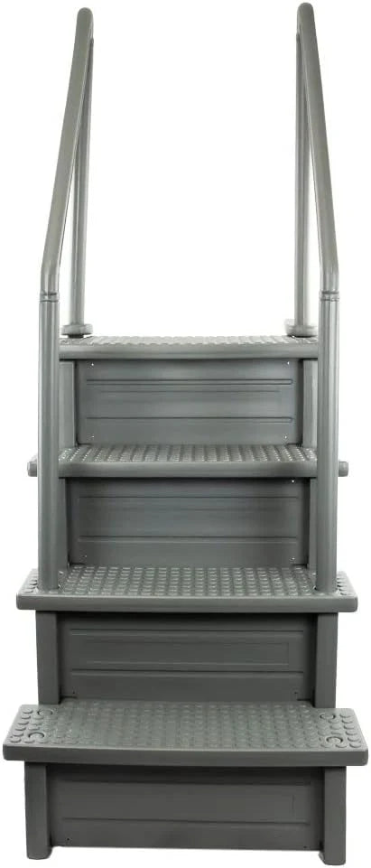 Aqua Select Anti-Slip In-Pool Steps, Gray, 28in W x 81in H, 300 lbs Capacity - For Above Ground Pools
