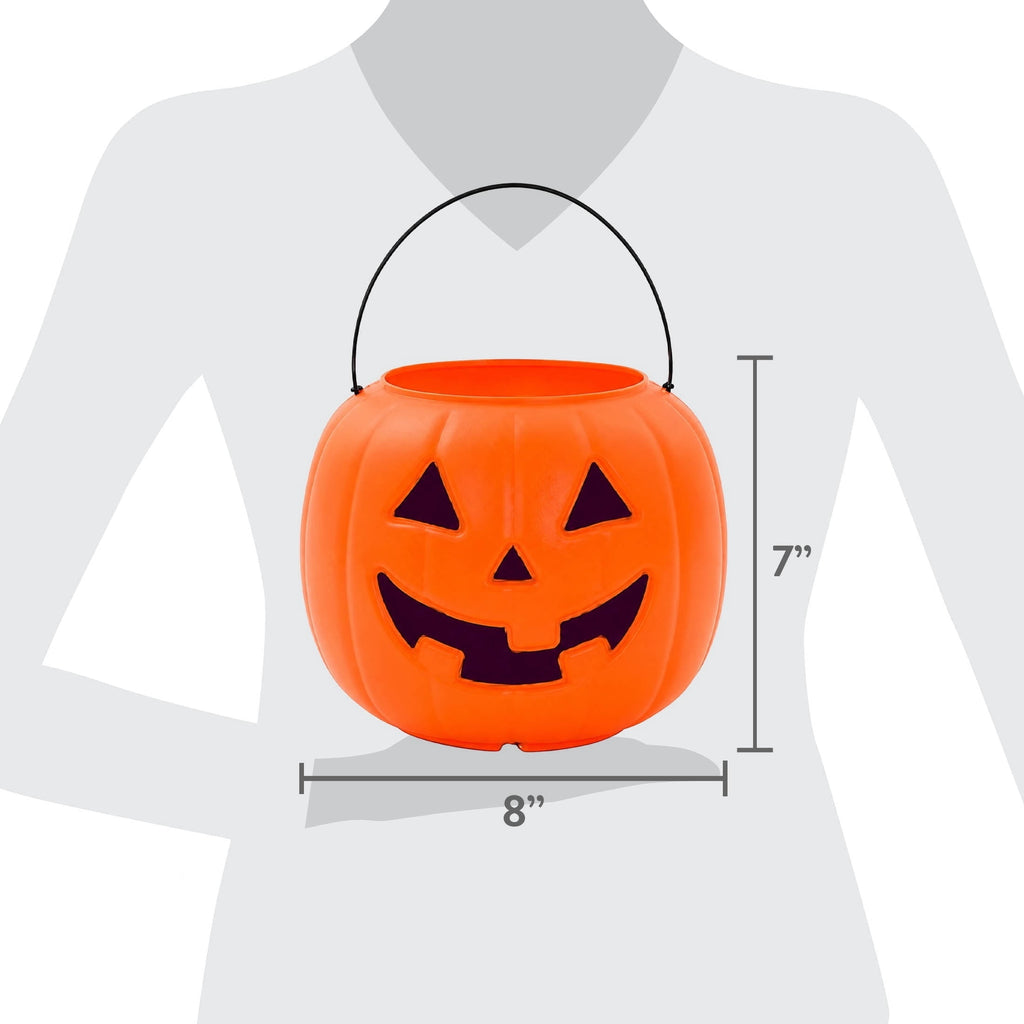 Jack-o'-Lantern Trick-or-Treat Pail, Orange, 8", Halloween by Way To Celebrate