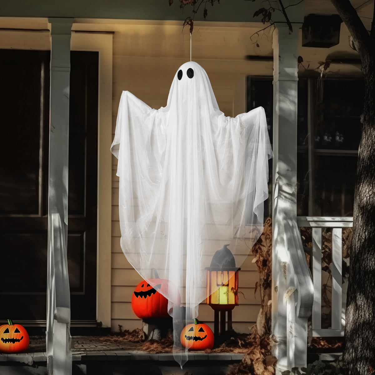 Joyfy 47" Halloween Hanging Light up Ghost Decorations Outdoor