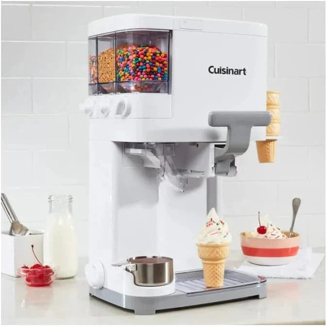 Cuisinart Soft Serve Ice Cream Maker, 1.5 Quarts, White - ICE-48