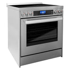 Cosmo 4-Piece Kitchen Appliance Package With 30 in Electric Range, 30 in Wall Mount Hood, 24 in Dishwasher And French Door Refrigerator