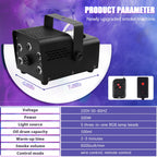 Wondnuga Halloween Fog Machine Smoke Machine 550W 3-in-one RGB Light Beads Smoke Machine Remote Control for Halloween Party Wedding