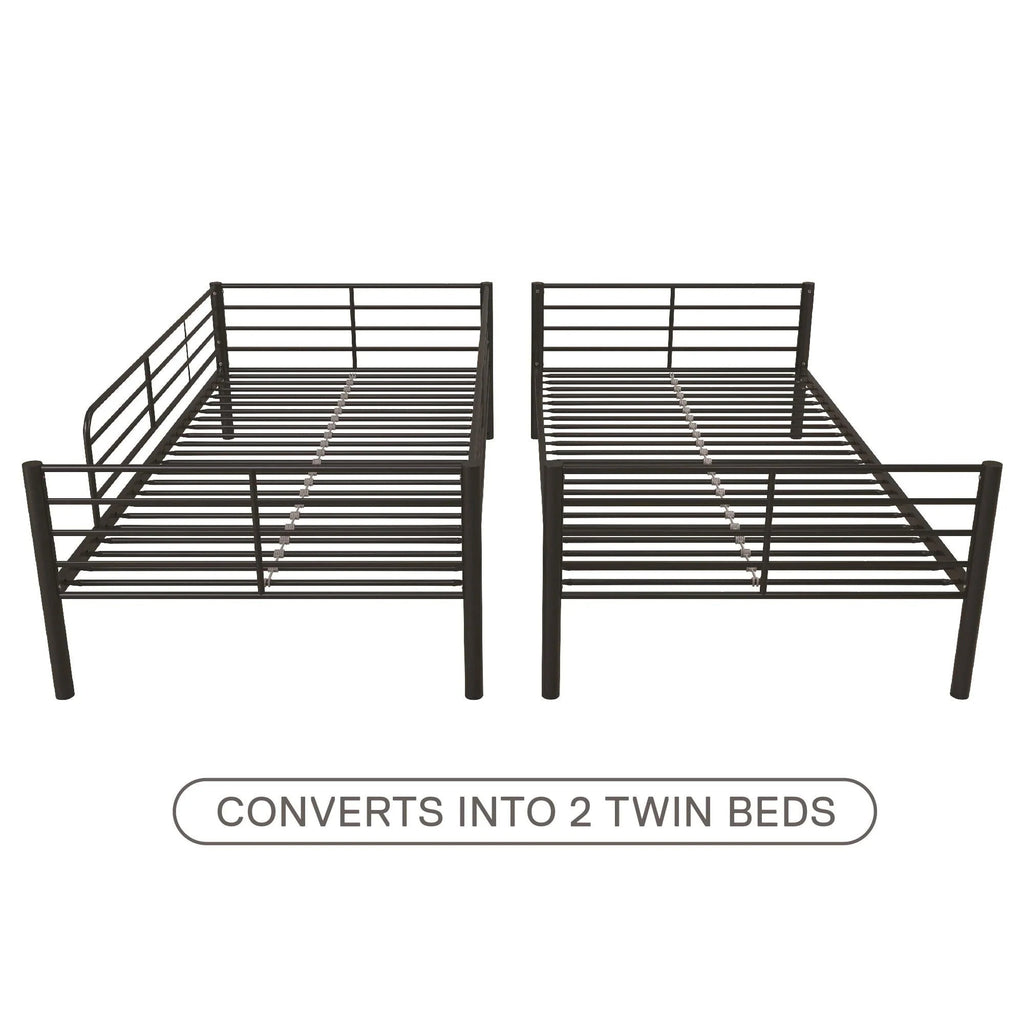 Mainstays Convertible Twin Over Twin Metal Bunk Bed - Black