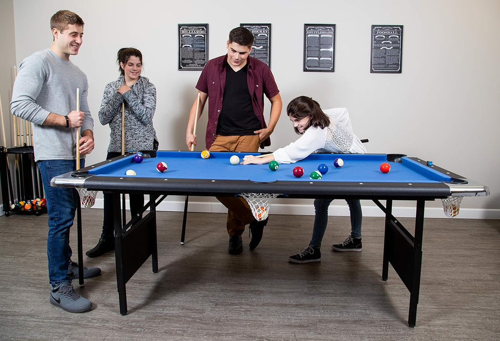 Hathaway Fairmont Portable Pool Table 6 Ft, 76 x 43.25 x 32 in - BG2574