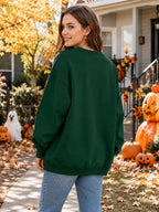 KimSoong Halloween Sweatshirts for Women Ghost Reading Books Sweater Cute Spooky Bookish Shirt Fall Pullover Tops