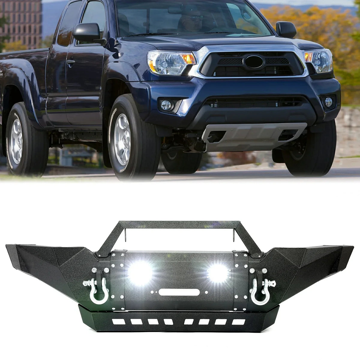 Kojem Front Bumper With Winch Plate, LED Lights And D-Rings For 2005-2015 Toyota Tacoma - LYAM-516-1A+LYAM-516-1B