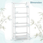 CDJXNLY 4 Tier Freestanding Open Ladder Bookshelf, White