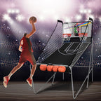 Costway Double Shot Electronic Basketball Arcade Game, 8 Game Modes, 4 Balls, Grey