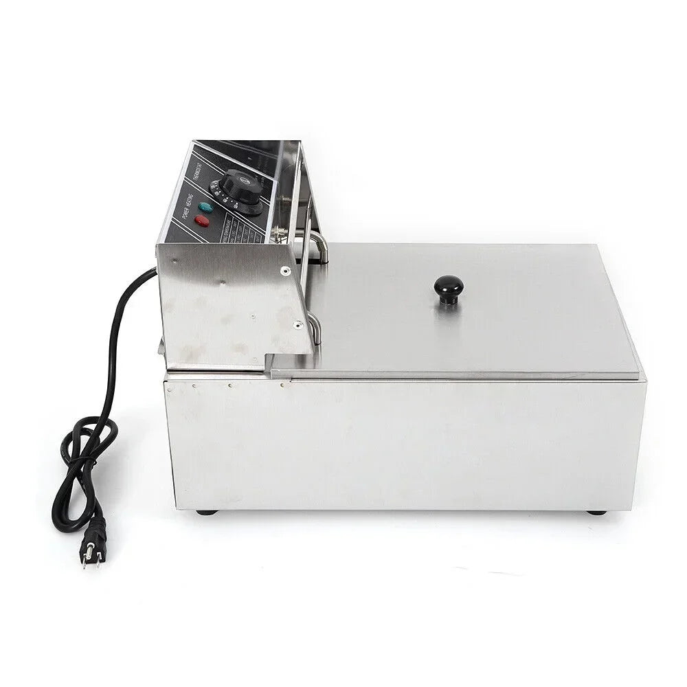 denest 5kW Large Single-Tank Electric Deep Fryer With Fry Basket - 6/12L