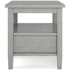 Solid Wood Rectangle End Table With Drawer And Shelf, 18.1in D x 20in W x 19.5in H - Norfolk