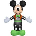Airblown Halloween Yard Inflatables Light Mickey Mouse in Skeleton Tux Disney, 5 ft