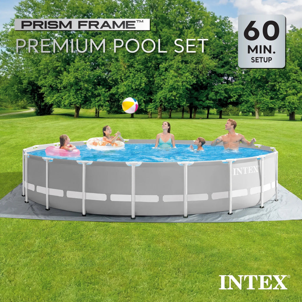Intex Prism Frame Above Ground Swimming Pool 14ft x 42in With Pump - 26719EH