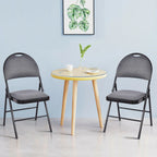 Costway Folding Chairs With Fabric Upholstered Padded Seats And Metal Frame - Set Of 6