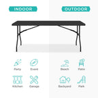 Best Choice Products 6ft Plastic Folding Table, 72in x 30in x 30in, White