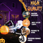 Ktaxon 7' Halloween Inflatables Skeleton Outdoor Halloween Decoration Reclining Skeleton with Pumpkin,Built-In LED Lights