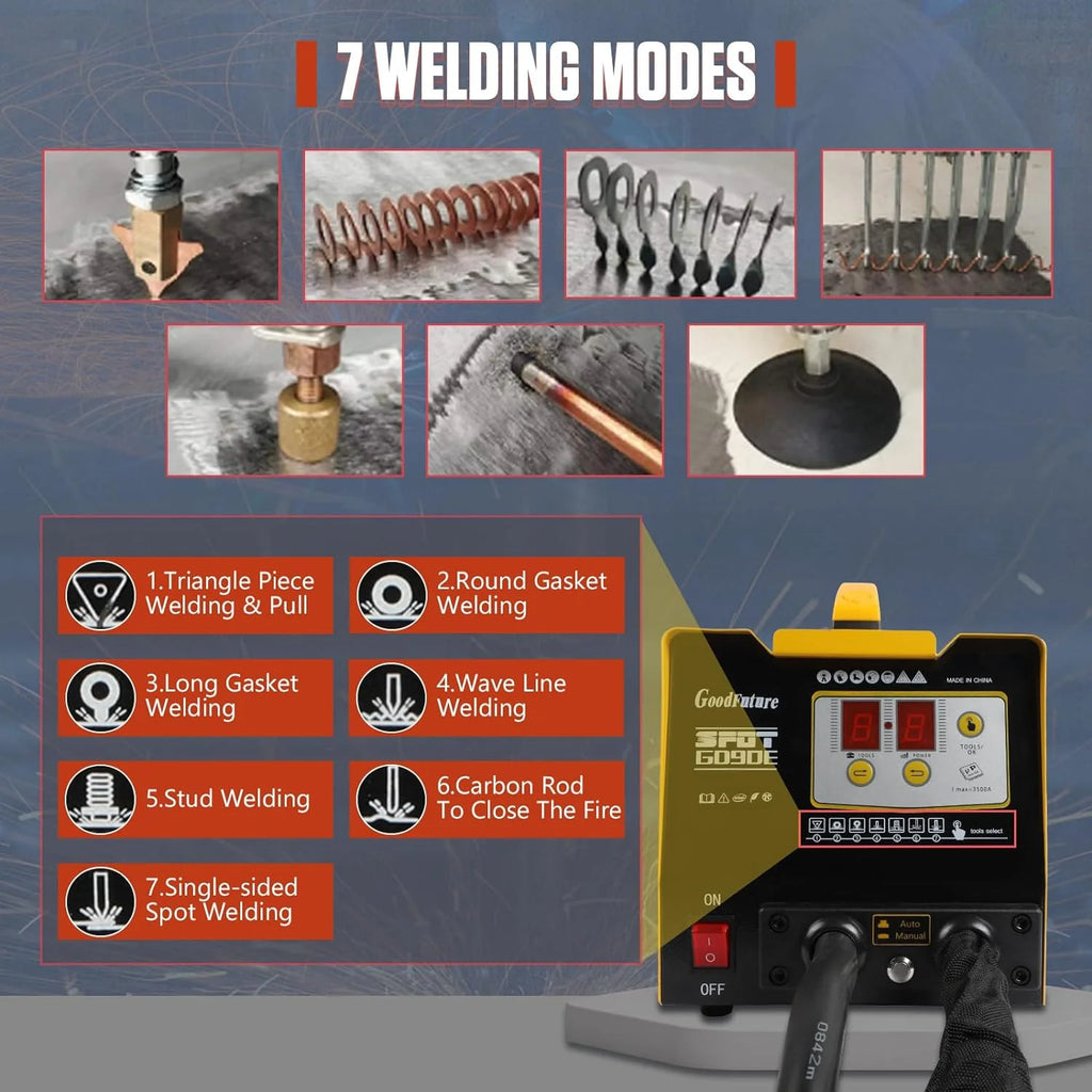 PLAYOCCAR Vehicle Panel Spot Dent Puller Welder 110V, 3500A, 3KW - PLAYOCCAR