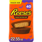Reese's Milk Chocolate Snack Size Peanut Butter Cups, Halloween Candy Bag, 22.55 oz (40 Pieces)