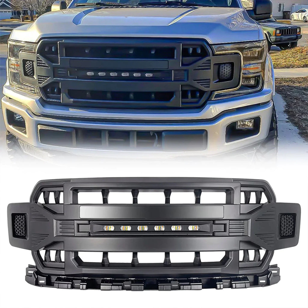 AMERICAN MODIFIED Armor Grille Compatible With 2018-2020 Ford F150 - Matte Black