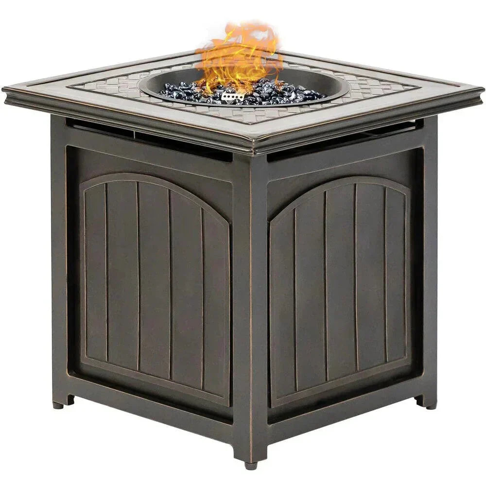 5-Piece Steel Patio Fire Pit Seating Set With Swivel Gliders - Orleans Collection