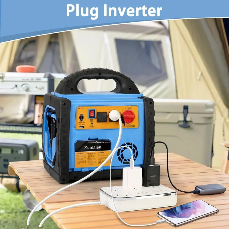 ZunDian 1400 Amp Battery Jump Starter With Air Compressor, 110V 400W Inverter - ZUNDIAN