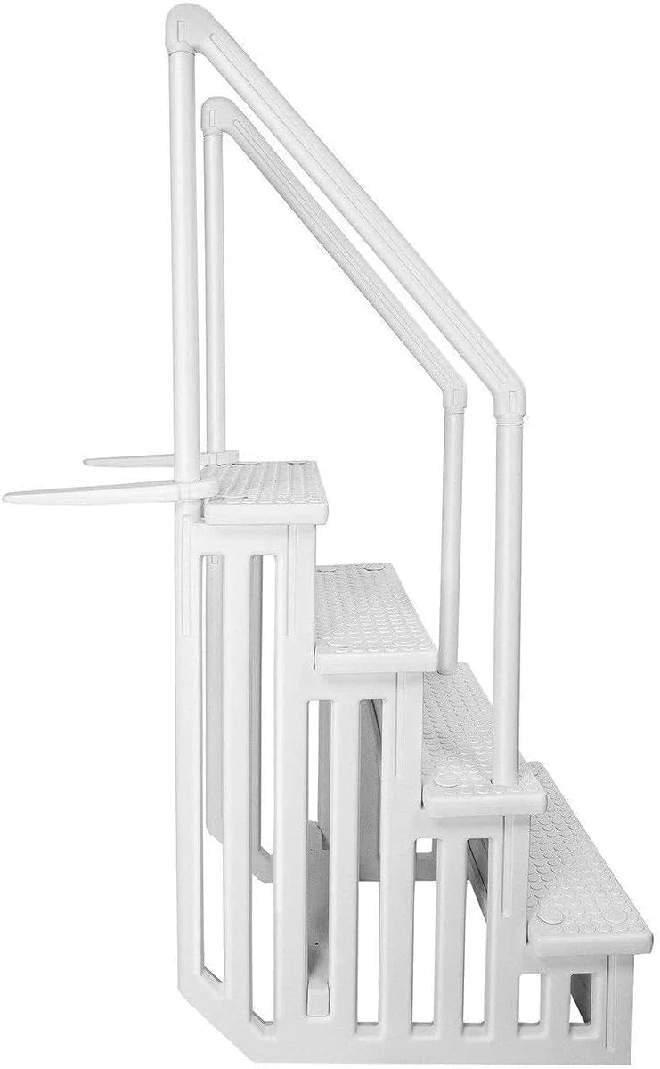 Aqua Select Anti-Slip In-Pool Steps, Gray, 28in W x 81in H, 300 lbs Capacity - For Above Ground Pools