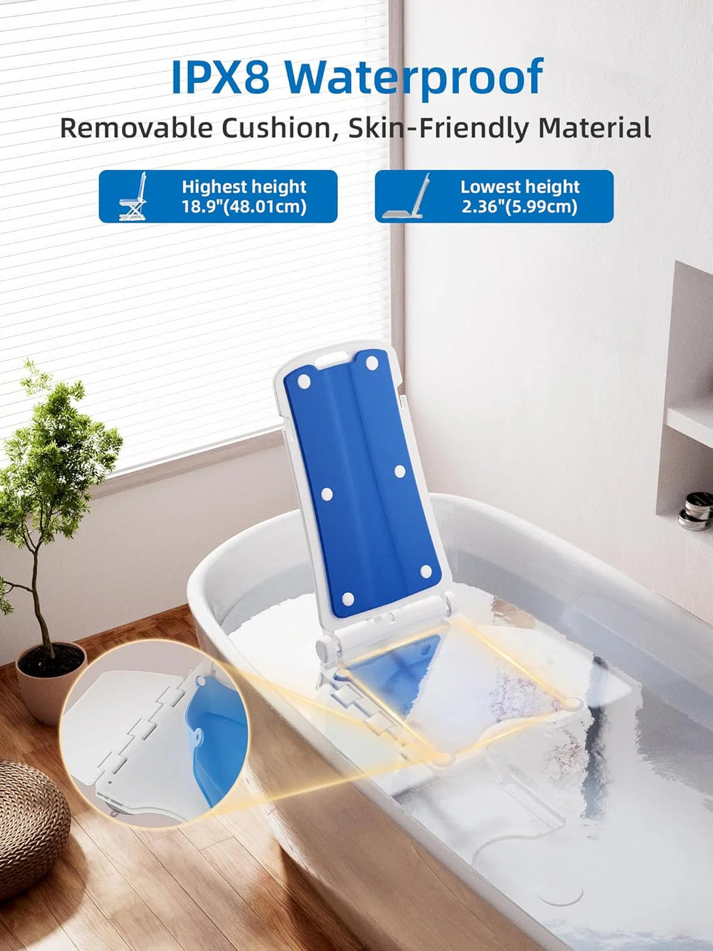 PPOLB Electric Chair Lift For Elderly, 308 lbs Support, Waterproof, Foldable