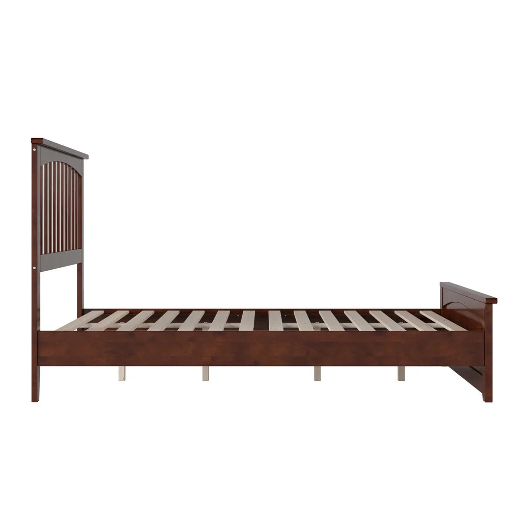 AFI Becket Full Solid Wood Low Profile Platform Bed With Matching Footboard, Walnut