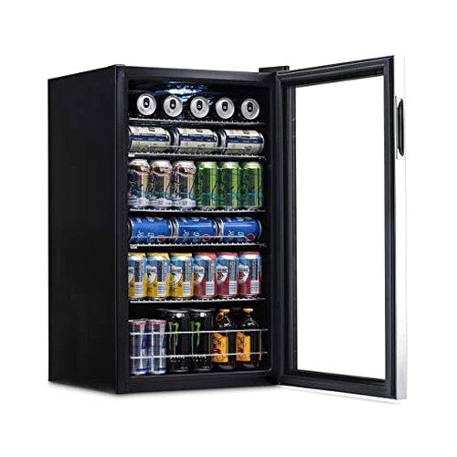 NewAir Beverage Refrigerator Cooler, 126 Cans, 3.4 Cubic Feet, Stainless Steel - AB-1200