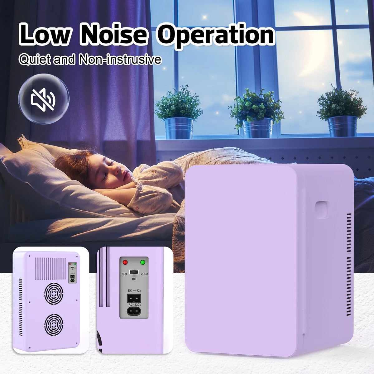 Advwin 22L Compact Mini Fridge Cooler and Warmer - Purple