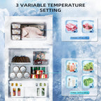 Antarctic Star Double Door Mini Refrigerator With Freezer, 3.2 Cu.Ft