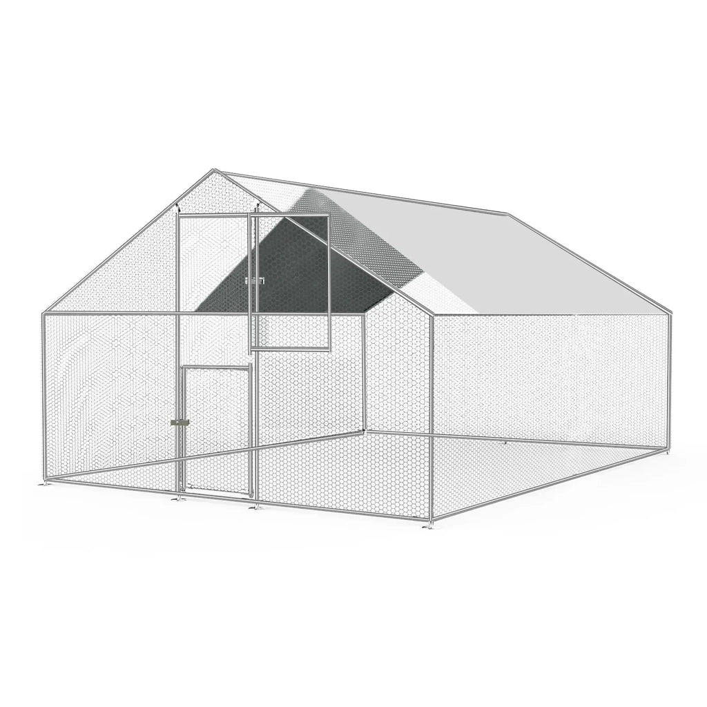 Kkonetoy Metal Chicken Coop 10 X 10 X 6.6ft With Waterproof Cover
