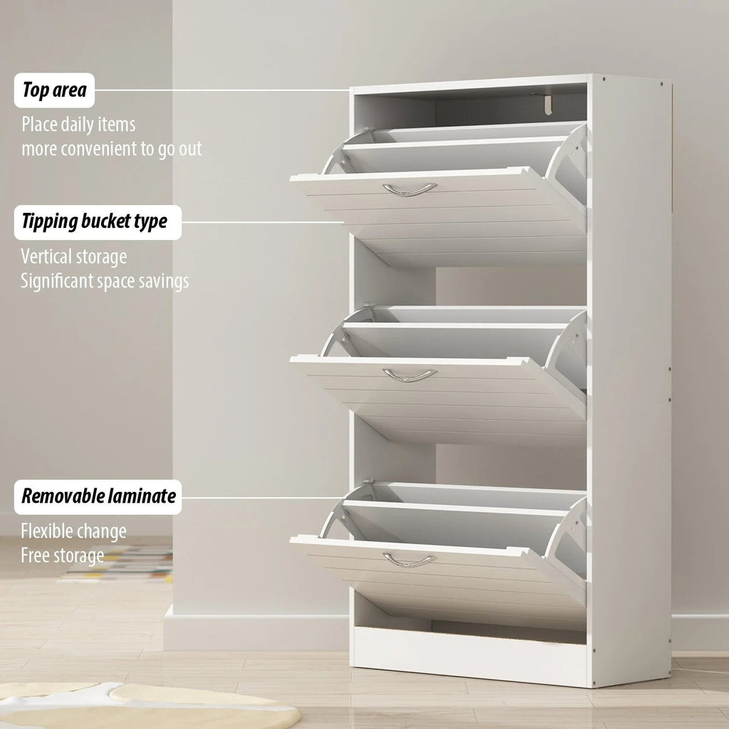 Modern Flip-Down Shoe Storage Cabinet