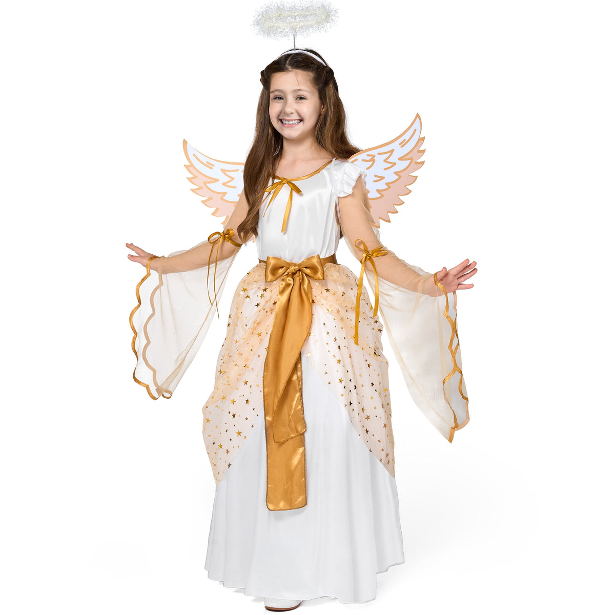 Joyfy Halloween Angel Costume for Girls, Angel Dress for Kids, Guardian Angel Set for Halloween Costumes Themed Party Cosplay