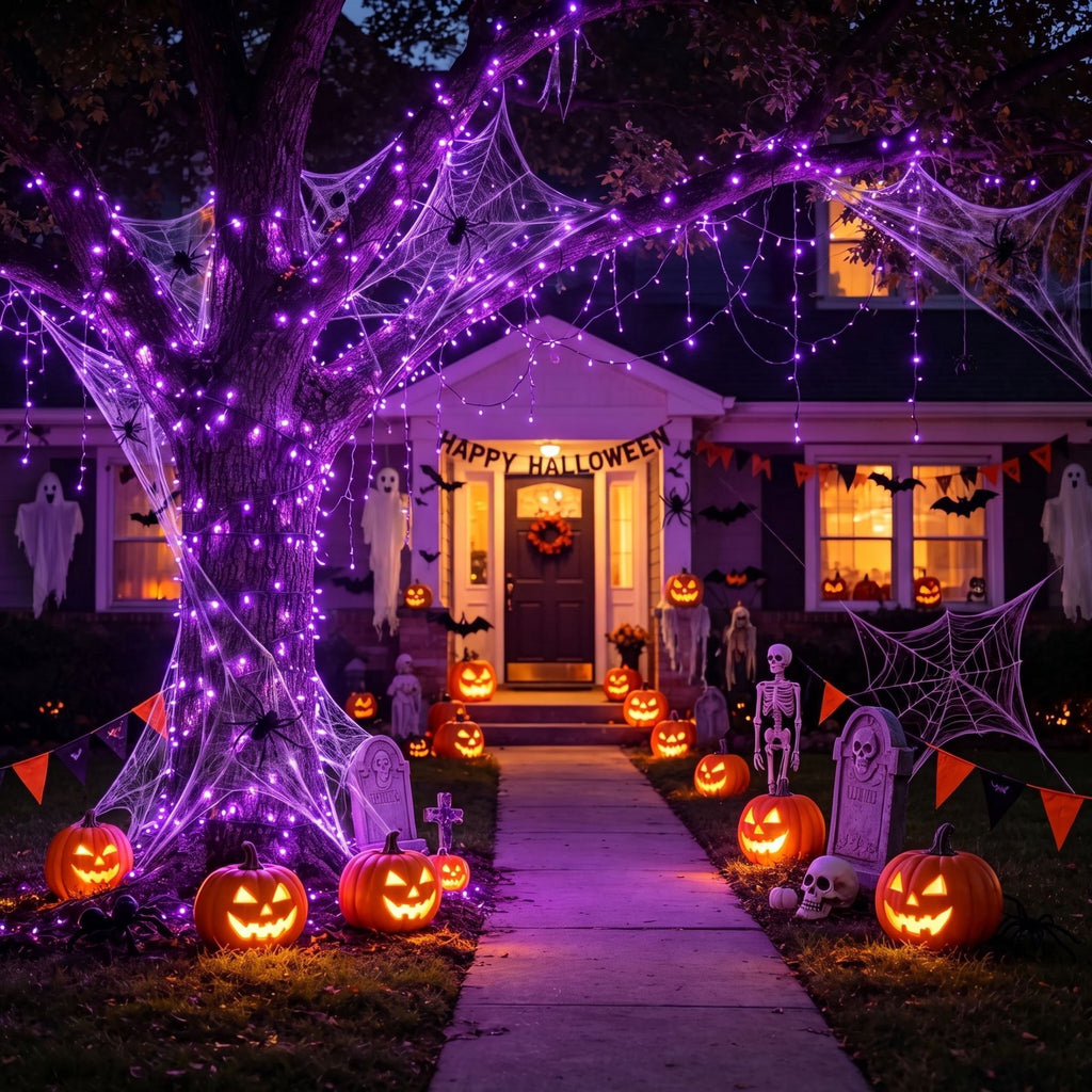 Scidweet Halloween String Lights, 105 FT 300 LED Twinkle Fairy Lights for Indoor Outdoor Halloween Decorations