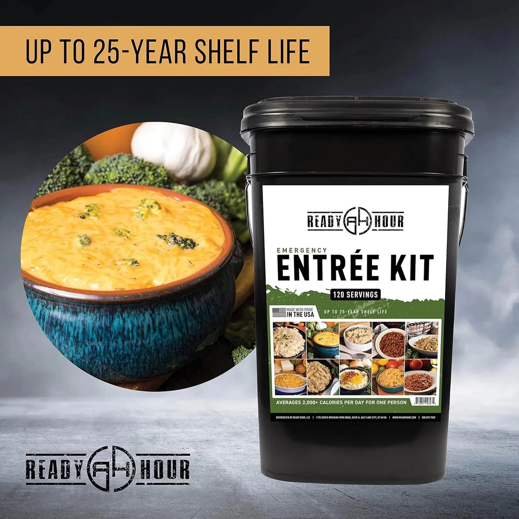 Ready Hour Emergency Meal Entrees, 120 Servings, 25-Year Shelf Life