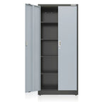 WORKPRO Metal Storage Cabinet With Locking Doors, Adjustable Shelves, Black, 71 Inches Tall - 31-1/2 x 15-3/4 Inch
