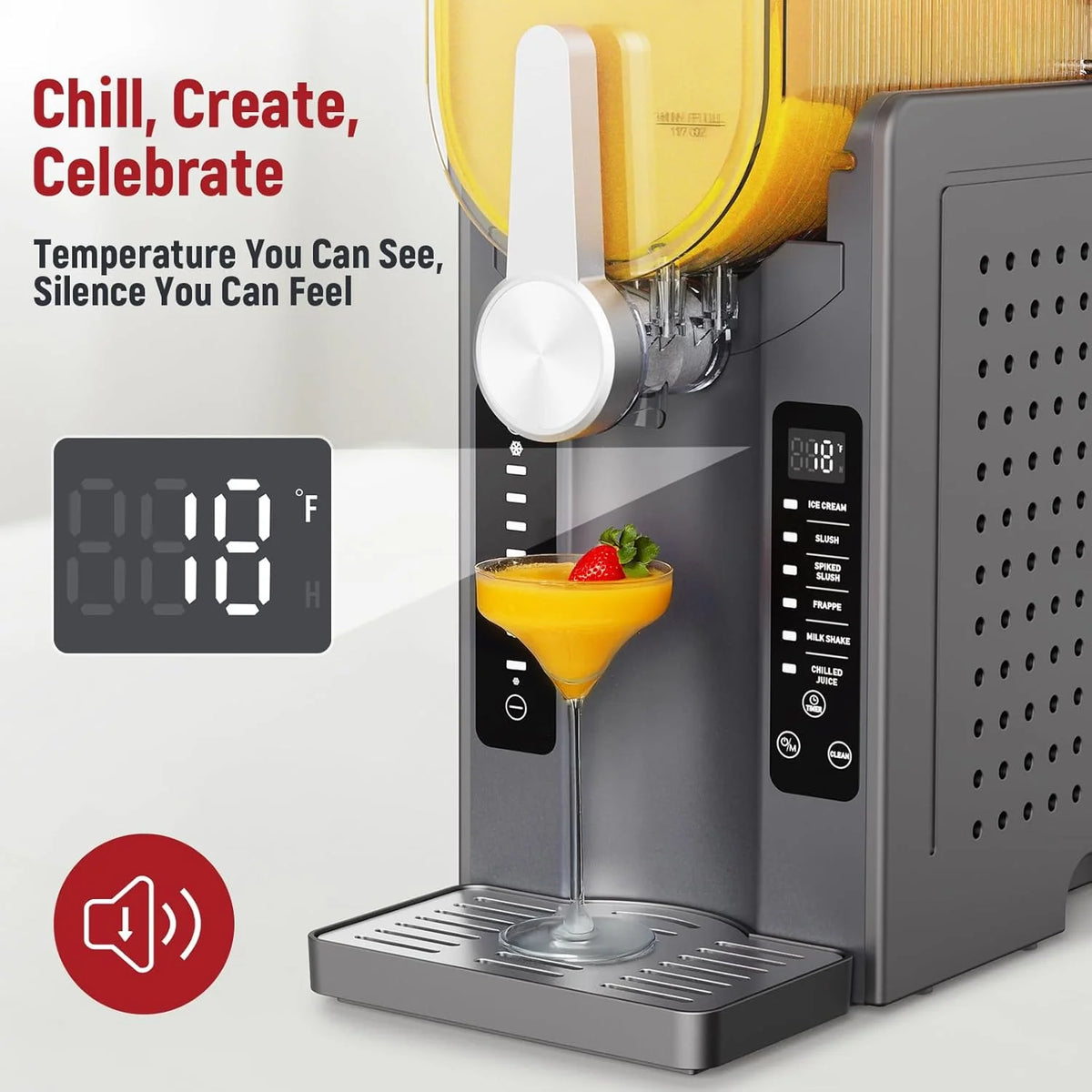 UJR Slushie And Ice Cream Maker, 68 oz, 6 Preset Modes - SBL-2408