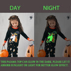 POPTEM Toddler Halloween Pajamas Glow in the Dark Long Sleeve 2-Piece Sleepwear 4T